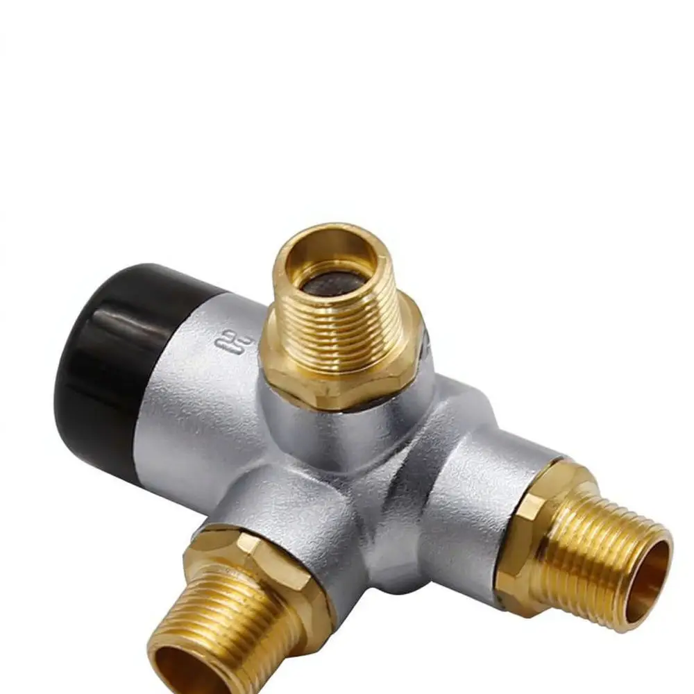 Brass Thermostatic Mixing Valve DN15 Temperature Control For RV Camper Small Water Heater Sink Faucet Plumbing System