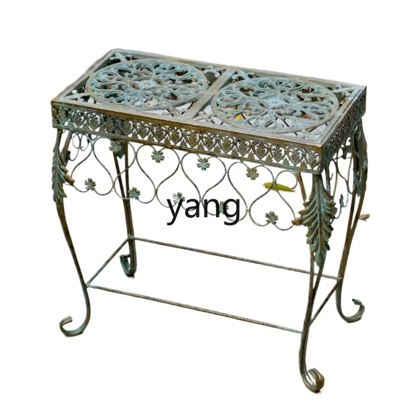 

LTT outdoor wrought iron flower stand garden courtyard balcony retro flower stand