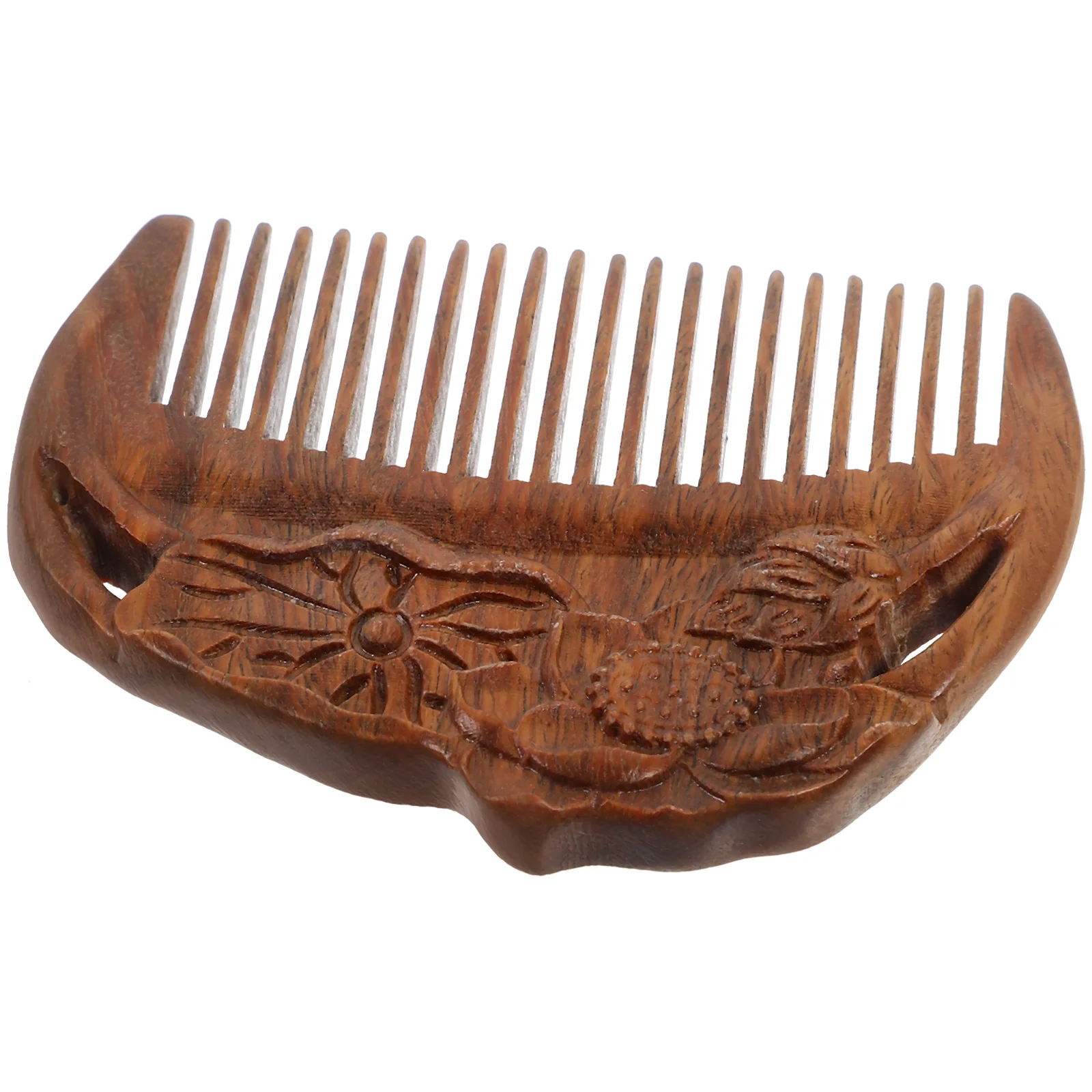 

Premium Sandalwood Comb Lotus Design Anti-Static Hair Care Accessory for Home Use Smooth Teeth No Pulling Tangling Damage Scalp
