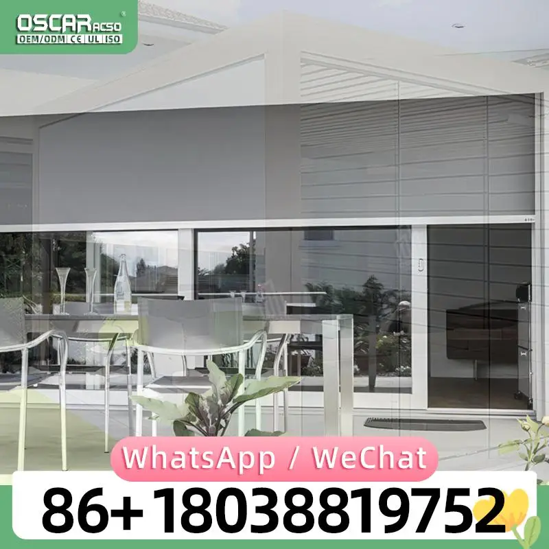 

Smart Outdoor Roller Curtain for Balcony Sun Protection Vertical Window Shade with Remote Control and Timer Ideal for Patio Gard