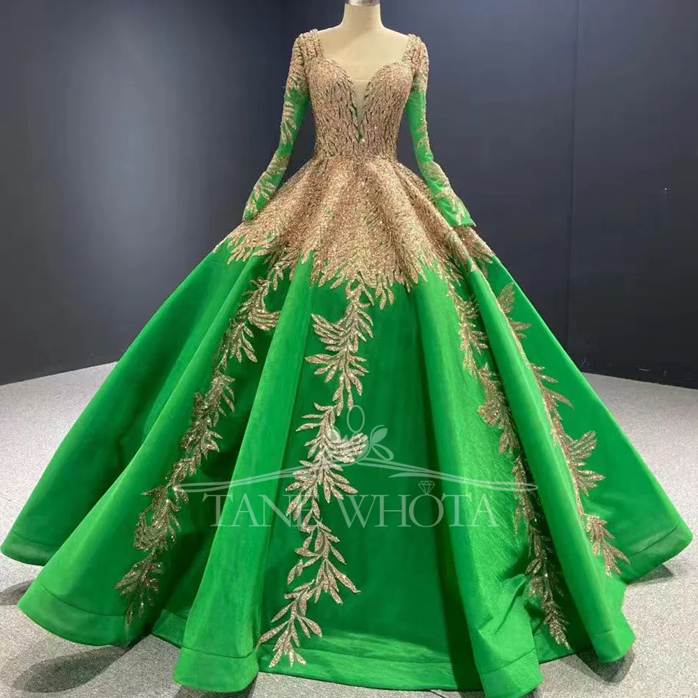 Elegant Sequined Green Evening Dress 2026 Long Sleeve Sweetheart Lace up Back Special Occasion Customizable Women's Fashion