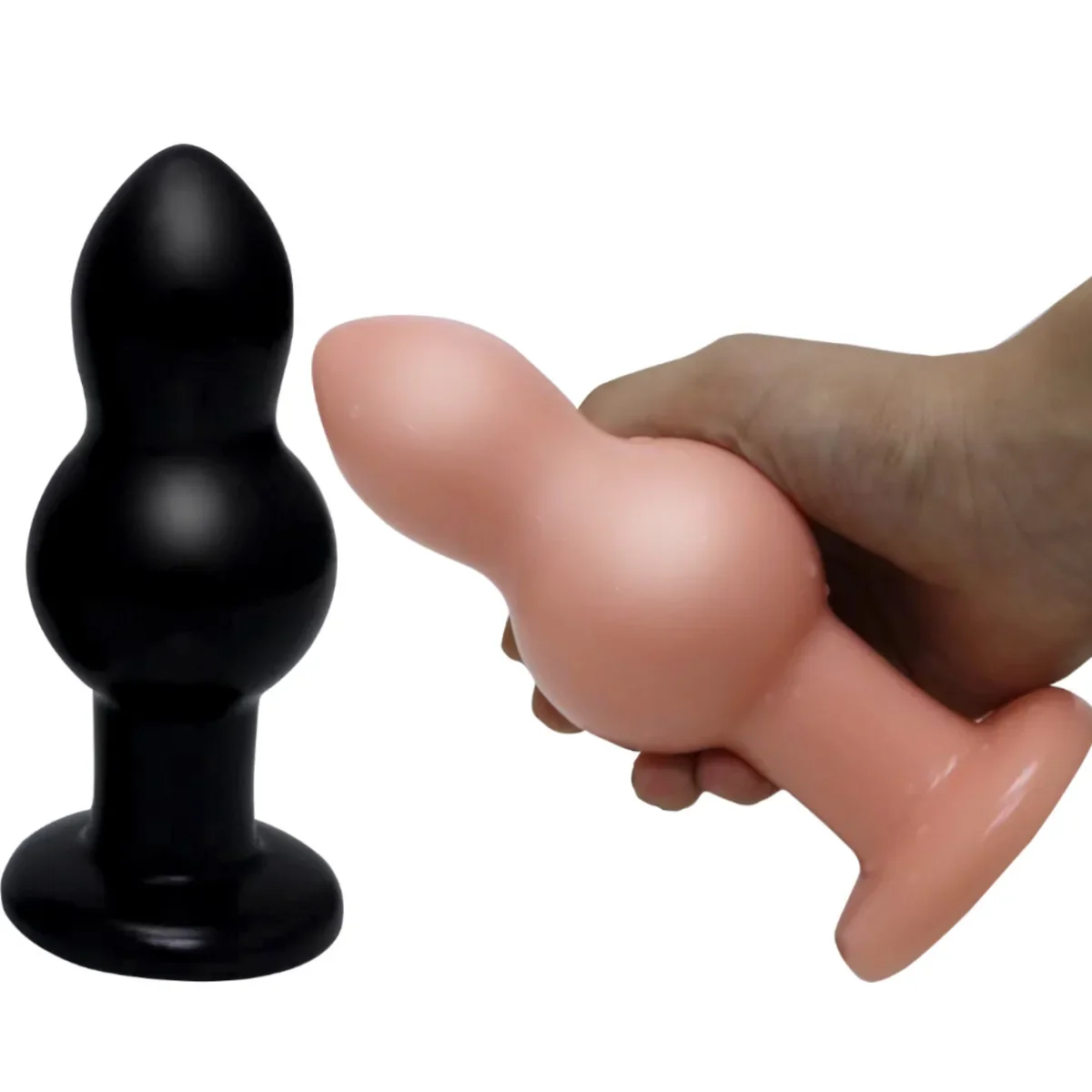 Four Sizes Pagoda-Shaped Soft Anal Plug With Strong Suction Cup Base Hand G-Spot Massager Unisex Anus Masturbator Adult Sex Toys