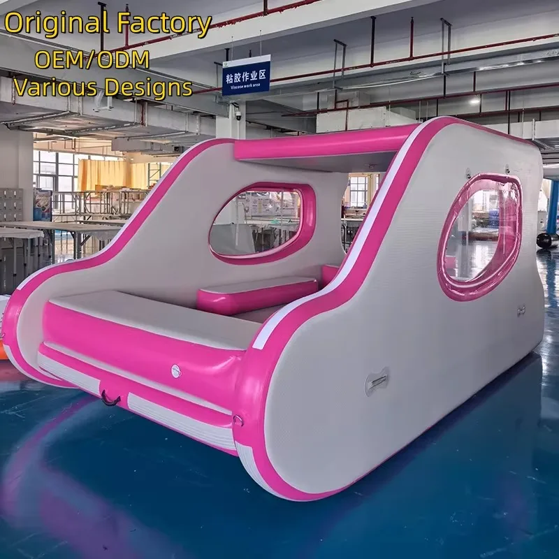 

Inflatable Yacht Outdoor Sports Amusement Electric Houseboat Leisure Platform Vacation Family Party PVC Floating Sea Lakes River