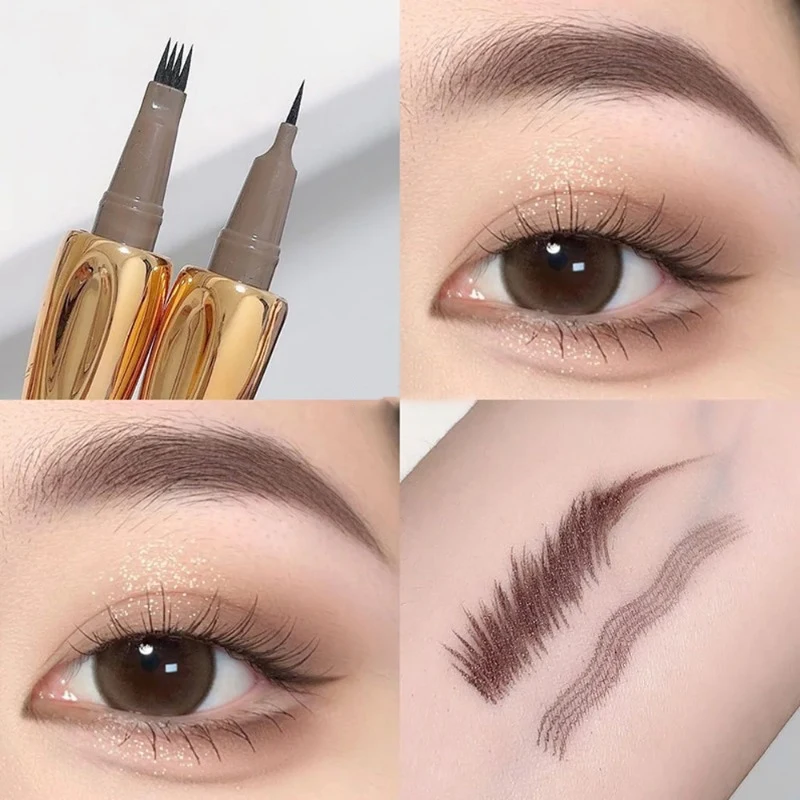 Ultra-fine 4 Point Eyebrow Pencil Wild Natural Non-smudge Eyebrow Tattoo Enhancer Tint Easy To Grip Liquid Brow Pen Korea Makeup