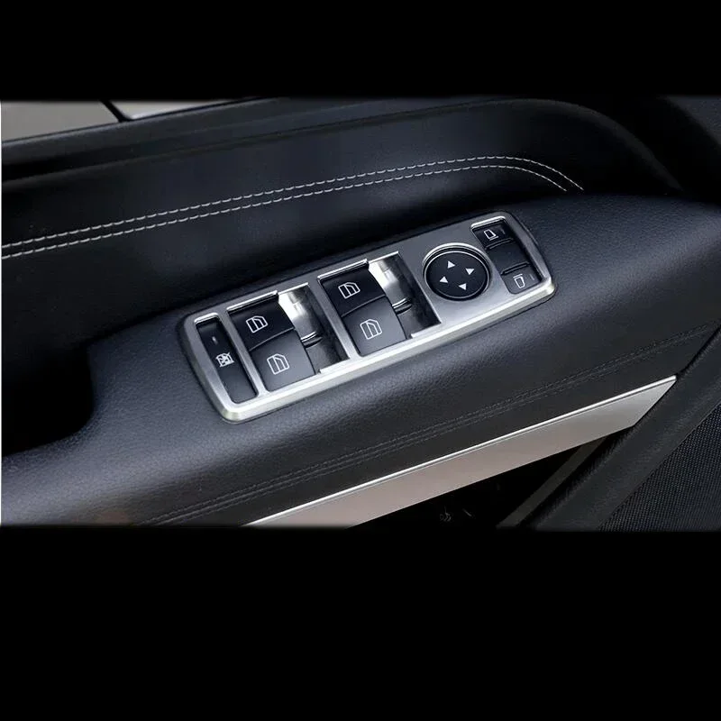 Car Styling Interior Door Window Glass Switch Buttons Frame Covers Stickers Trim For Mercedes Benz E Class Coupe W207 C207 A207