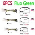 6 piezas verde fluorescente