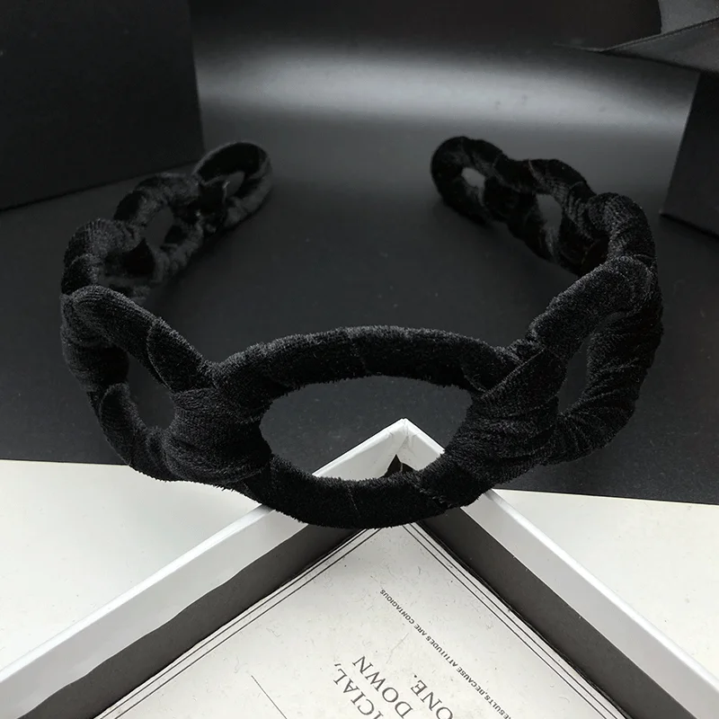 Neue Haarspange, Damen Schwarz, Hochwertig, Modisch, Personalisiert, Haargummi-Kopfschmuck, Haarkompressions-Stirnband – Detail 3