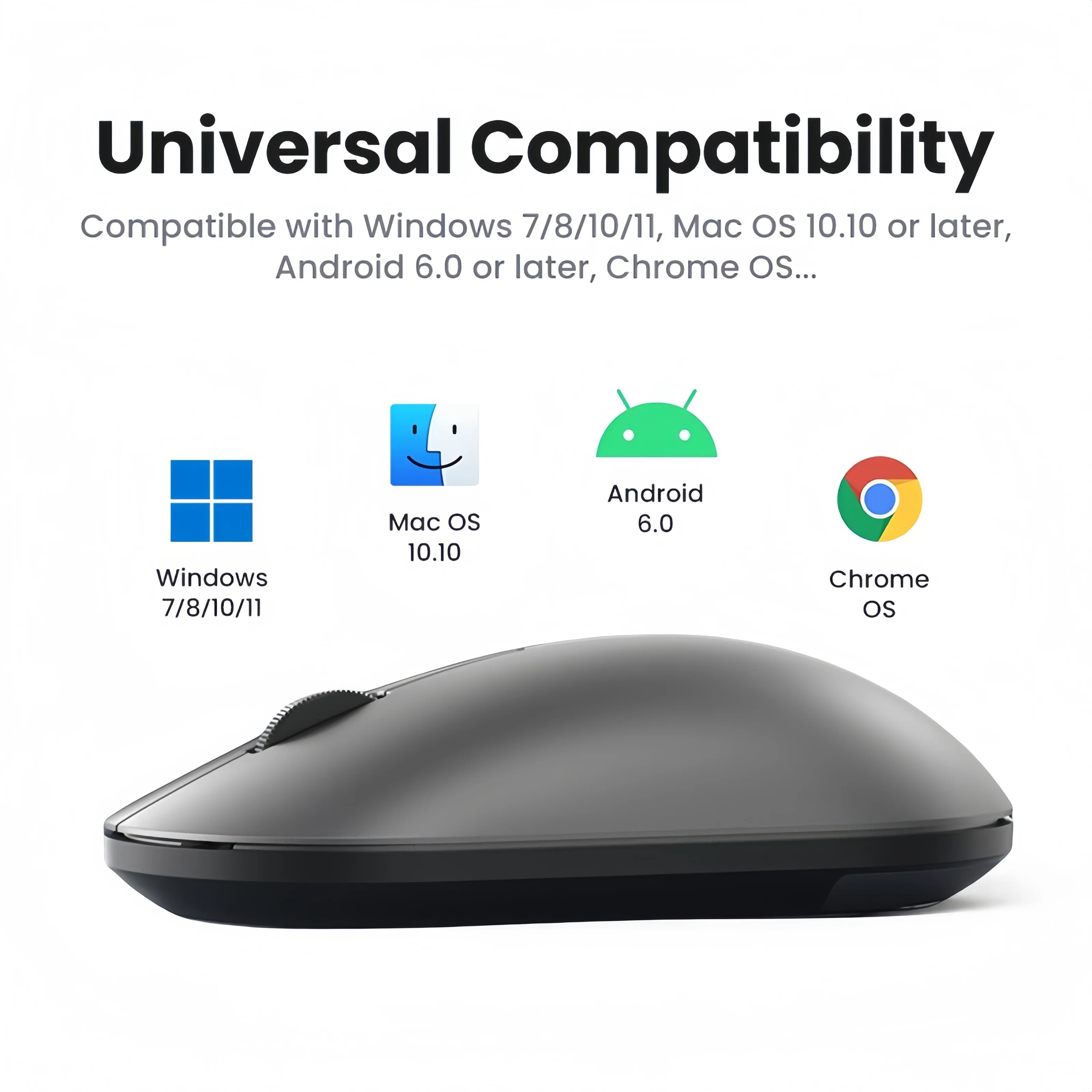 Беспроводная мышь 2,4G, бесшумная мышь, игровая USB-мышь, эргономичная мышь с разрешением 1600 точек на дюйм, Plug and Play для Windows, Mac OS, ПК, ноутбука