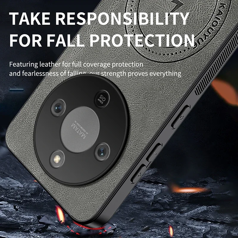 For Honor X9d 5G Back Cover Skin Feel Shockproof Magnetic Phone PU Leather Case Soft Fundas For Honor X9d X70