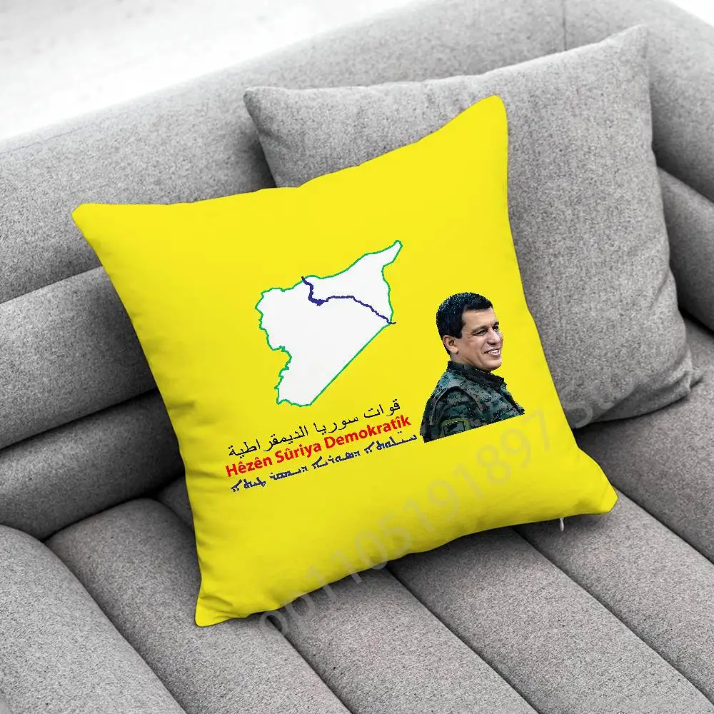 

Syria Syrian Map Democratic Forces Flag Throw Pillow Case For Decoration 40cm 55cm 50cm 30cm Square Car Pillowcase Case