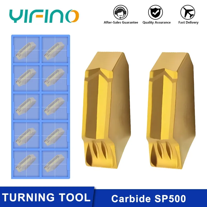 

YIFINO 10PCS Carbide CNC Turning Tool SP500 Single Head Grooving Cut-Off Milling Insert