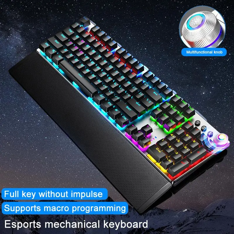 

F2088F2058 Mechanical Keyboard Chicken Eating Mechanical Keyboard Gaming Blue Switch Desktop Computer Gaming Mechanical Keyboard