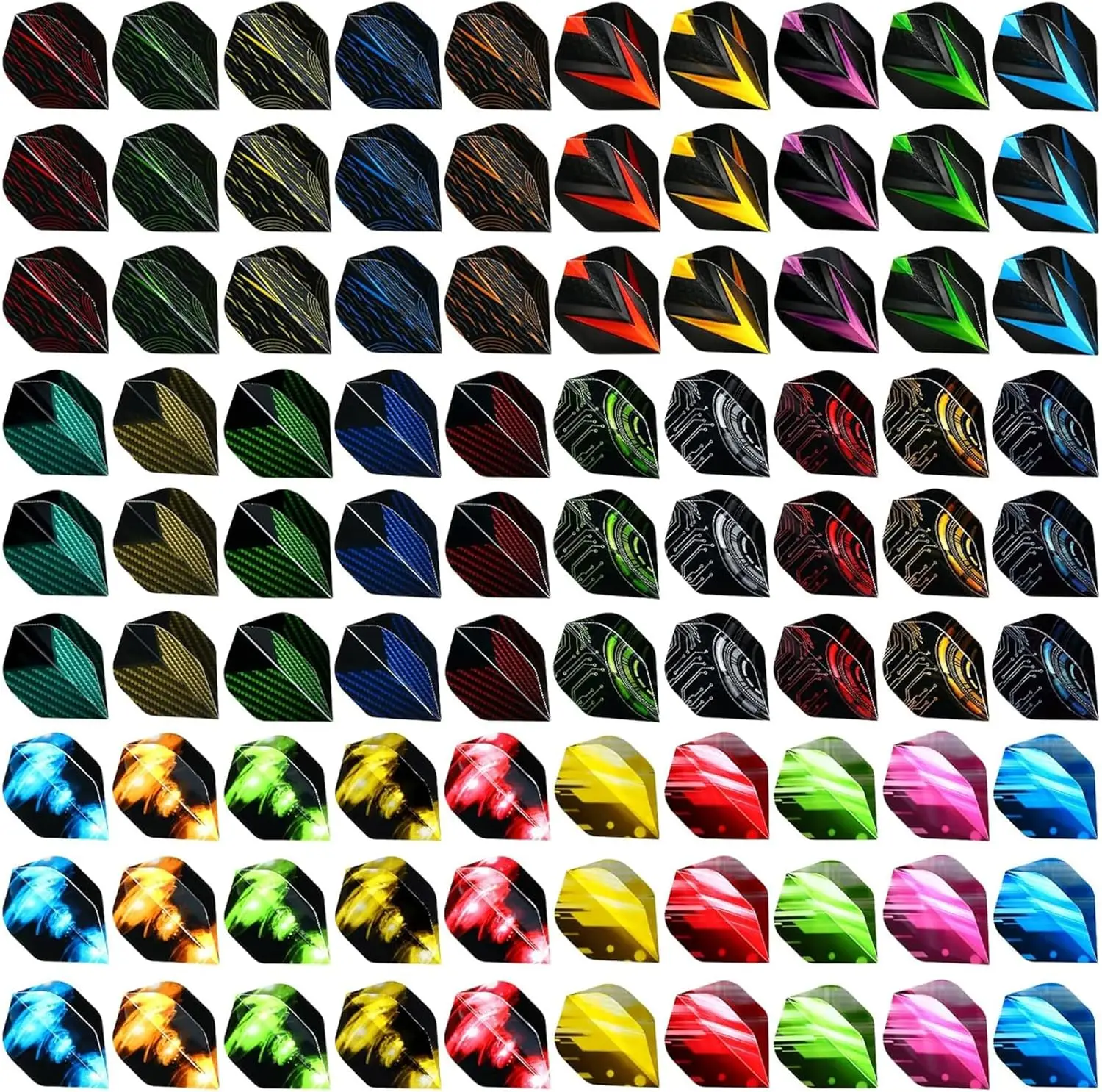

90 Pcs Standard PET Dart Flights, 30 Sets Durable Replacement Feather Tail Wings for Steel Tip and Soft Tip Darts - High Performance Accessories