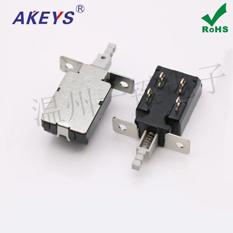 10pcs KCD-A11-2A large power switch inner spring TV-8 high current straight key household appliances switch 4 foot self-locking