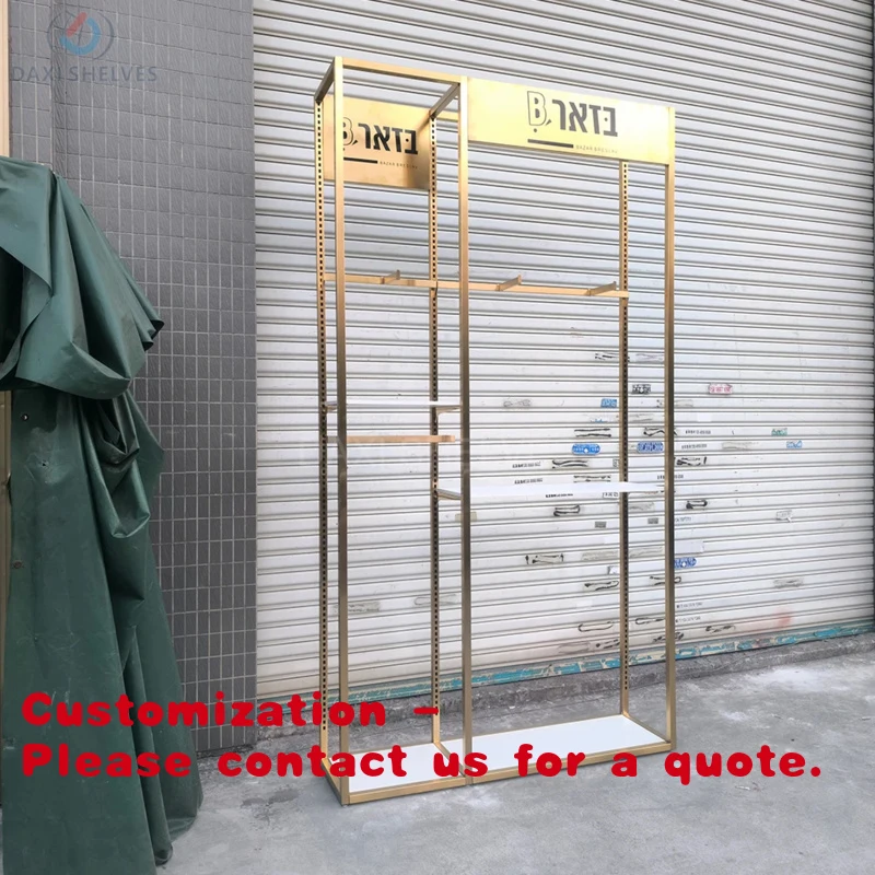 

custom.Metal Clothing Rack Custom Display Racks Shoes Gold Hangers Clothing Store
