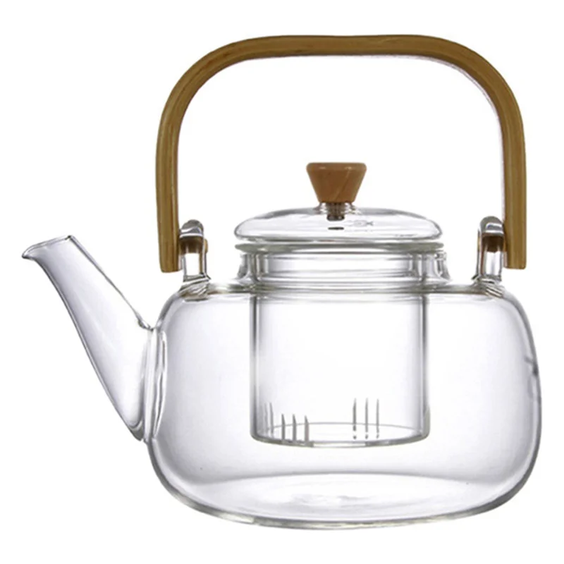 

ABZV-Large-Capacity Heat-Resistant Thickened Glass Teapot Steaming Boiling Dual-Purpose Handle Tea Pot Kettle Tea Set