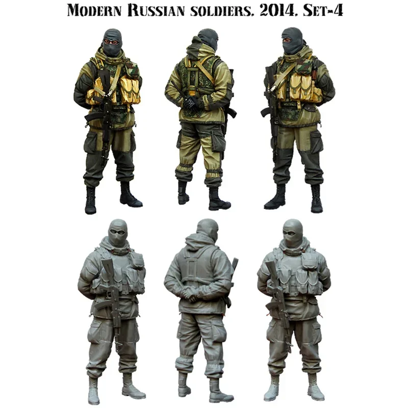 1/35 Scale Die-Casting Resin Figure Model Building Kits Modern Russian Soldier Unassembled and Unpainted Toys Plastic Model Kits
