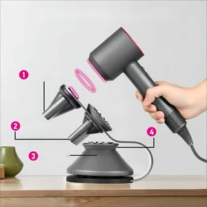 Haartrockner Rack oberer Tisch Dyson Kleiderbügel vertikales Metallregal auf dem Bohrhaar Haare Haare 12 Hauptverkäufe Haartrockner Dyson - №8