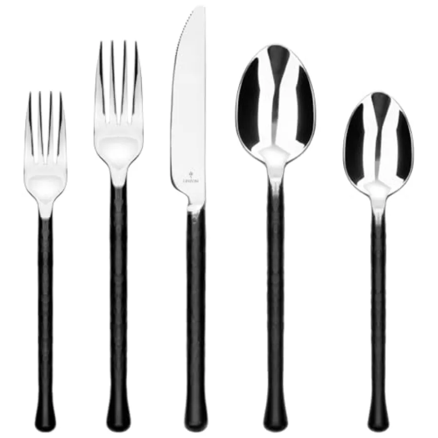 

Набор столовых приборов из 20 предметов, матовый, черный, из нержавеющей стали 18/10, для 4 персон, можно мыть в посудомоечной машине, для кухни, ресторана, дома, новоселья