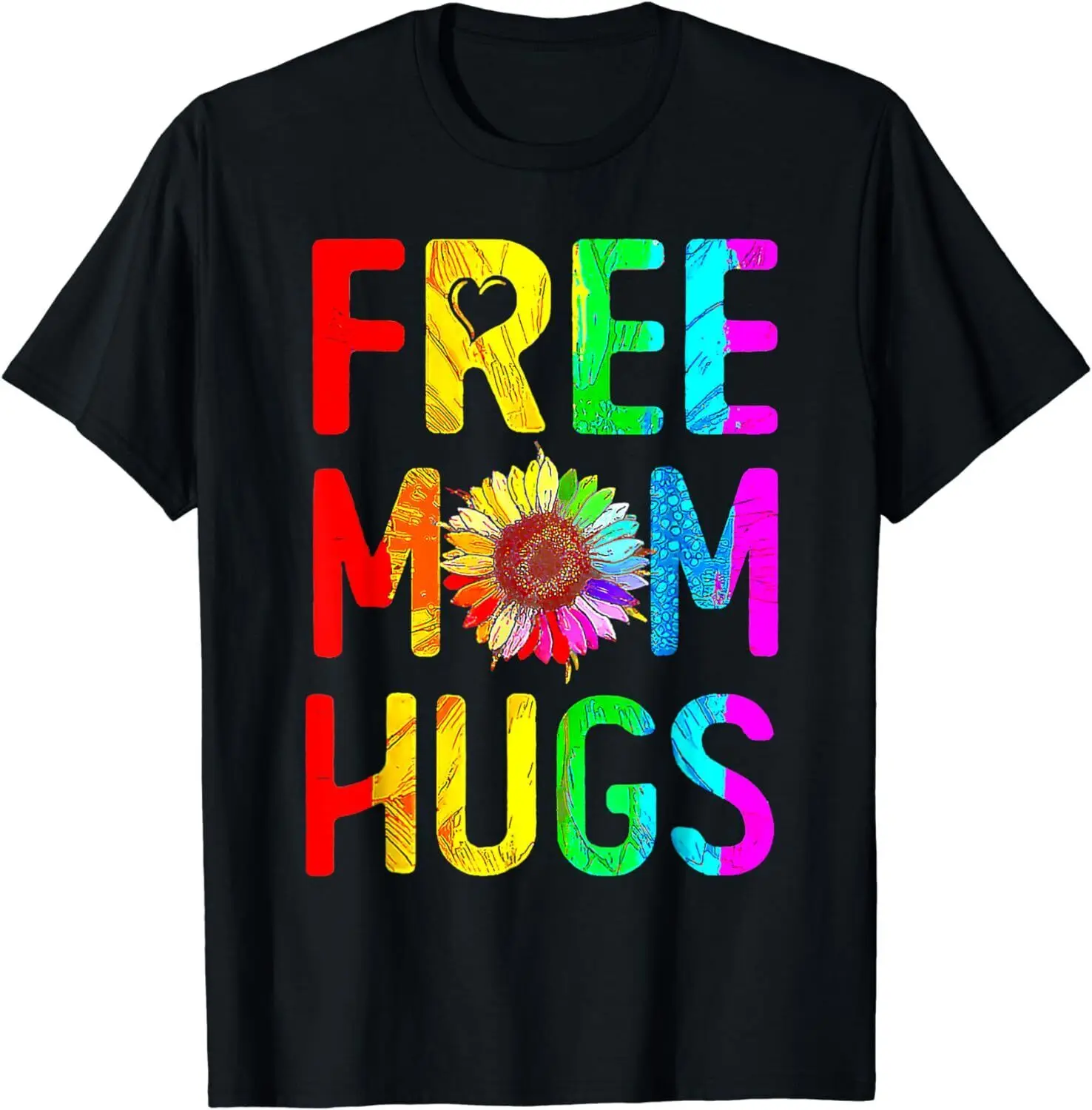 

Free Mom Hugs Gay Pride Lgbt Daisy Rainbow Flower Mother Day T-Shirt