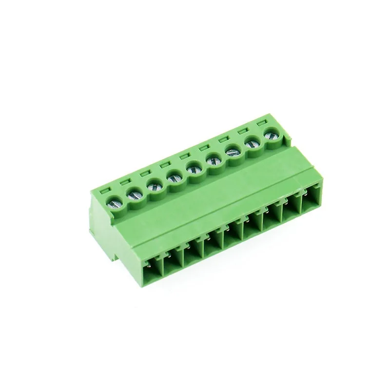 200pcs 2EDGK-3.81mm Green Wire-to-Wire Pluggable Screw Terminal Block Connector, 3.81mm Pitch