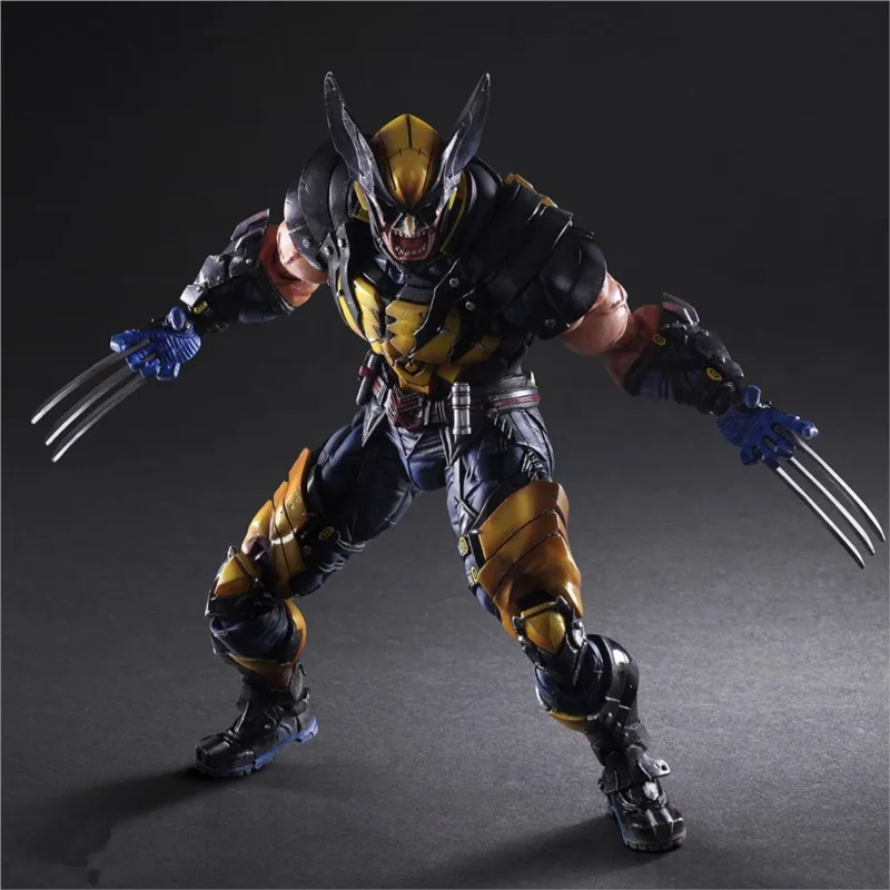 PLAY ARTS Figura Marvel X-MEN Wolverine Figura de acción Modelo móvil Decoración Película Juguetes Navidad Helloween Regalo