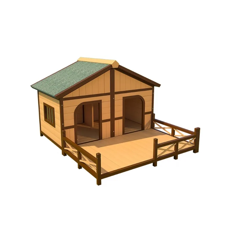 

Solid wood dog house outdoor rainproof outdoor courtyard pet general kennel balcony dog house