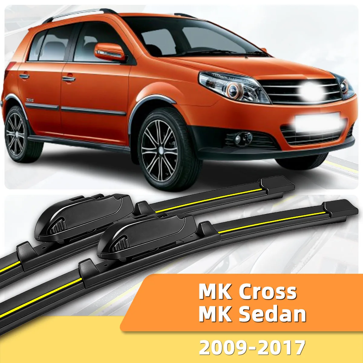 

2PCS Wiper Front Windshield Wiper Suitable For Geely MK Cross MK Sedan (2009-2017) All Weather Stable Durable Silent Car Wiper