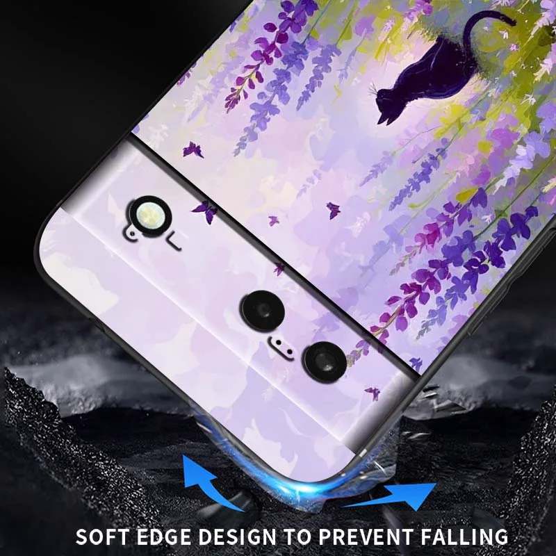 Funda con patrón de gato bonito de dibujos animados para Google Pixel 10 9a 9 8A 8 7 7A 6 6A Pro XL 2024 5G silicona TPU suave negra