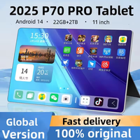 2025 Originele Xioami Android Tablets P70 Pro Tablet 22GB+2TB 20000Mah 11Inch Hd 4K Android 14 10 Core Wifi Netwerk Tablet Pc