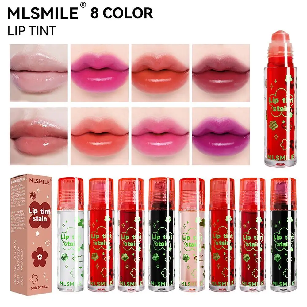 1PC 8 Colors Lip Tint Stain Liquid Lipstick,Lip and Cheek Tint, Non-Stick Cup,Lightweight,High Pigment, Long-Lasting,Vivid Color