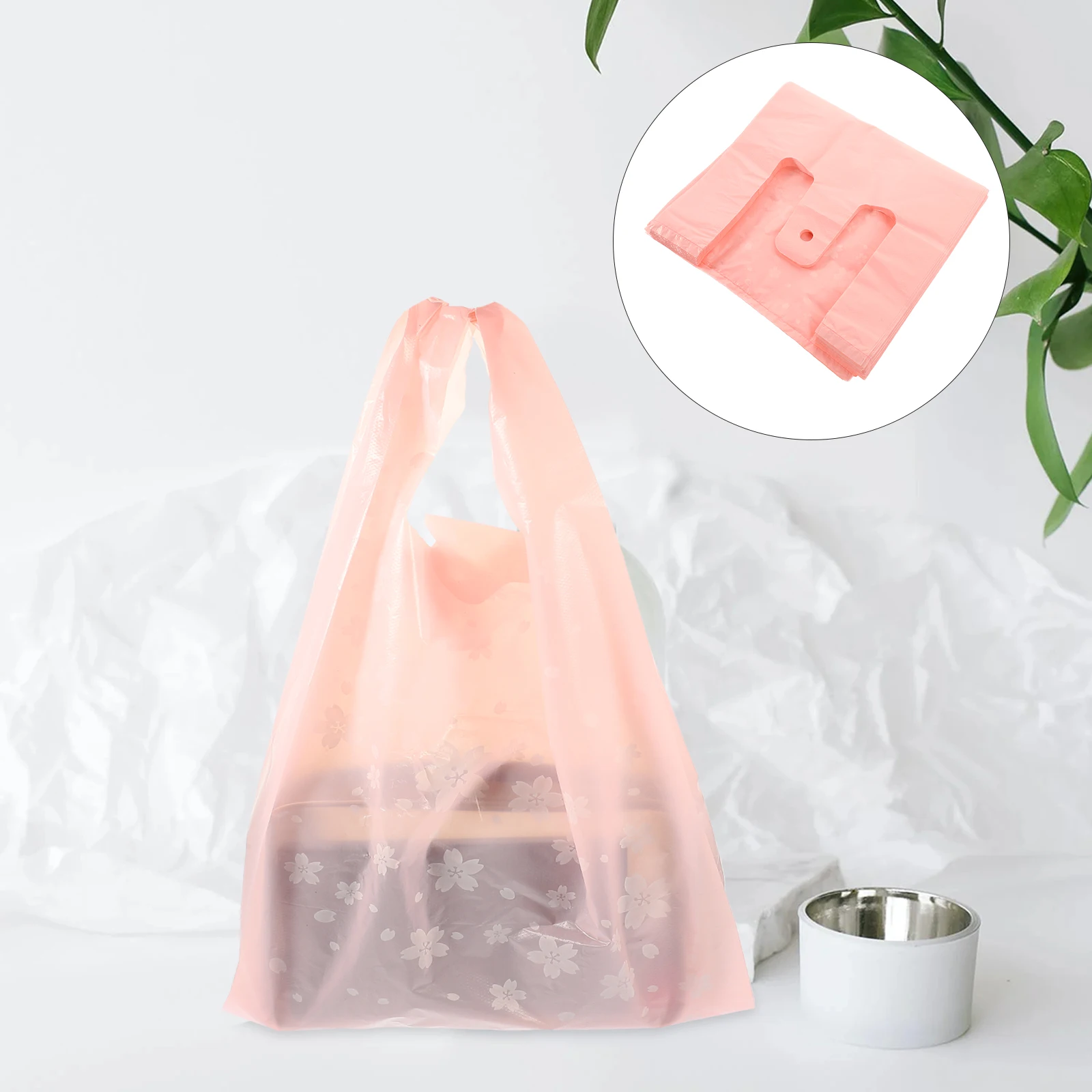 

50 Pcs Shopping Vest Bag Grocery Bags Tote Reusable Foldable Portable Folding Plastic