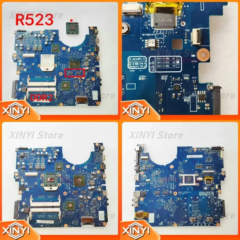 Motherboard for Samsung NP-R523 R525 BA41-01196A BA41-01197A BA41-01198A BA92-06014B BA92-06014A DDR2 100 Percent Tested