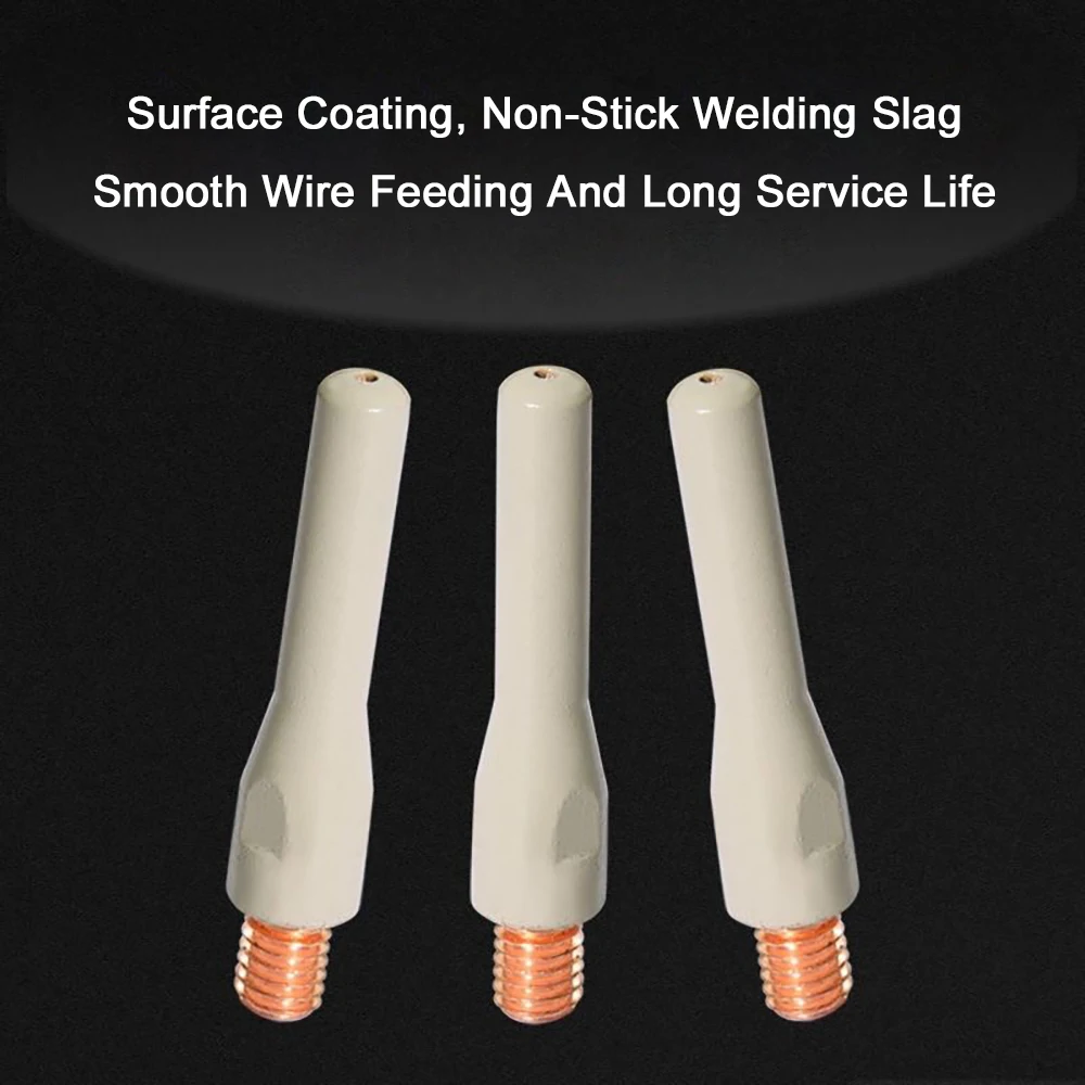 10 PCS Anti-welding Slag Welding Wire Feeding Tips Coated Welding Torch Nozzle MIG MAG Special Material Welding Gun Consumables