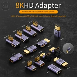 HDMI-Compatible DP Adapter 90 Degree Right Angle MiniDP Male To Female Converter 8K 60HZ Connector Mini HDMI-compatible Extender