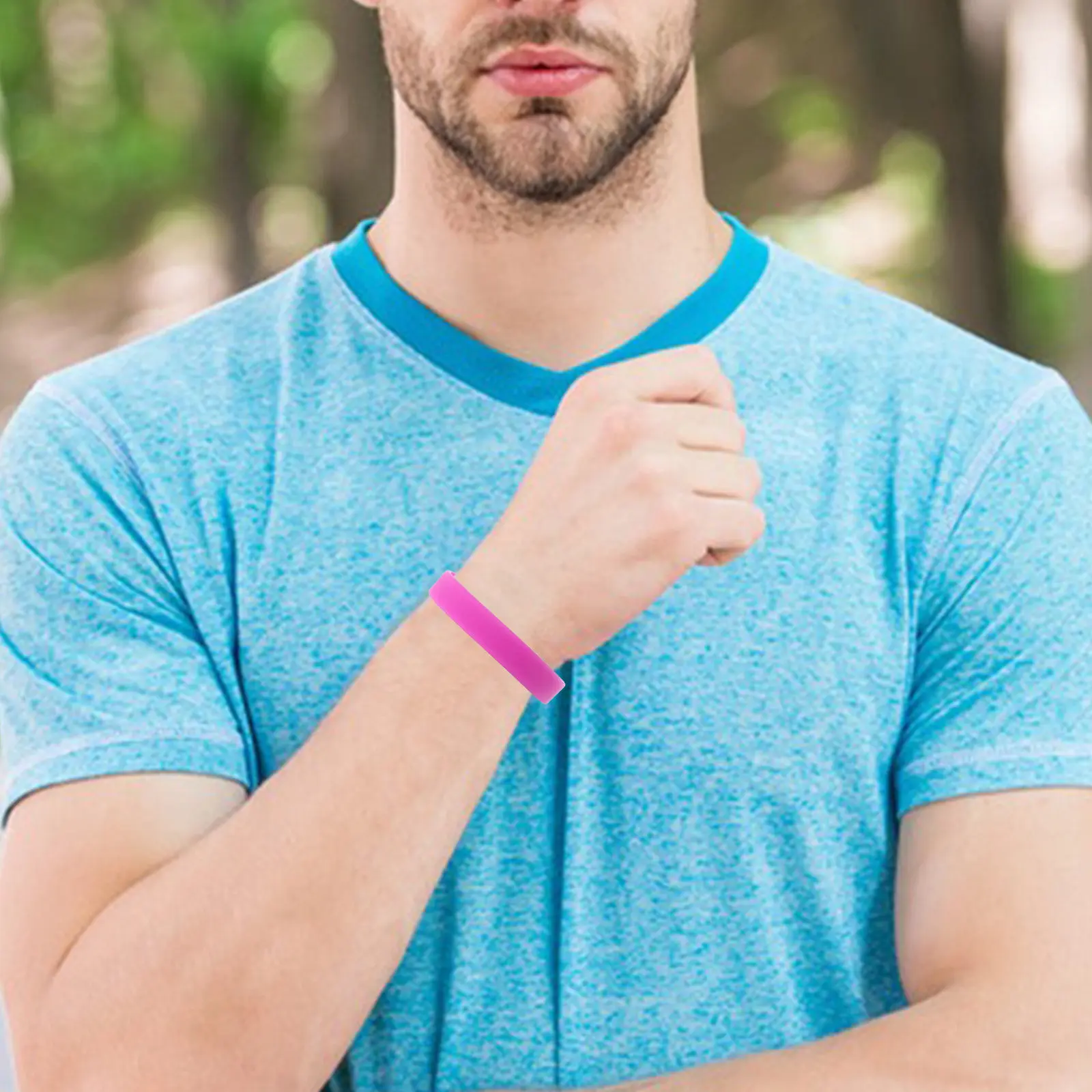 

3Pcs Silicone Wristbands Unisex Stretchable Sports Bracelets Bulk Pack Comfortable Fashionable Bands for Parties Events Daily