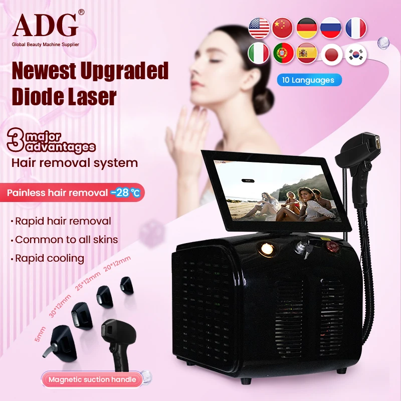 2024 Professional High Power High Power Laser 755nm 808nm 1064nm 3 Wavelength Skin Rejuvenation Hair Removal Machine