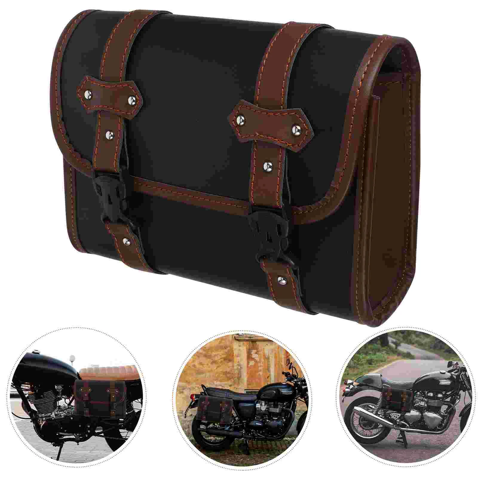 Refit Two-color Motorcycle Side Bag 2800X2100X1050CM Pu Handlebar Rack