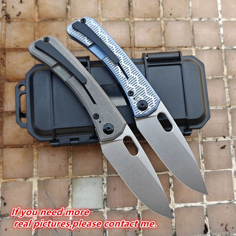 JUFULE Made SPK Lamia Titanium Handle Real 60HRC 154CM Blade Ceramic Bearings Camping Hunt Outdoor Pocket Folding Knife EDC Tool