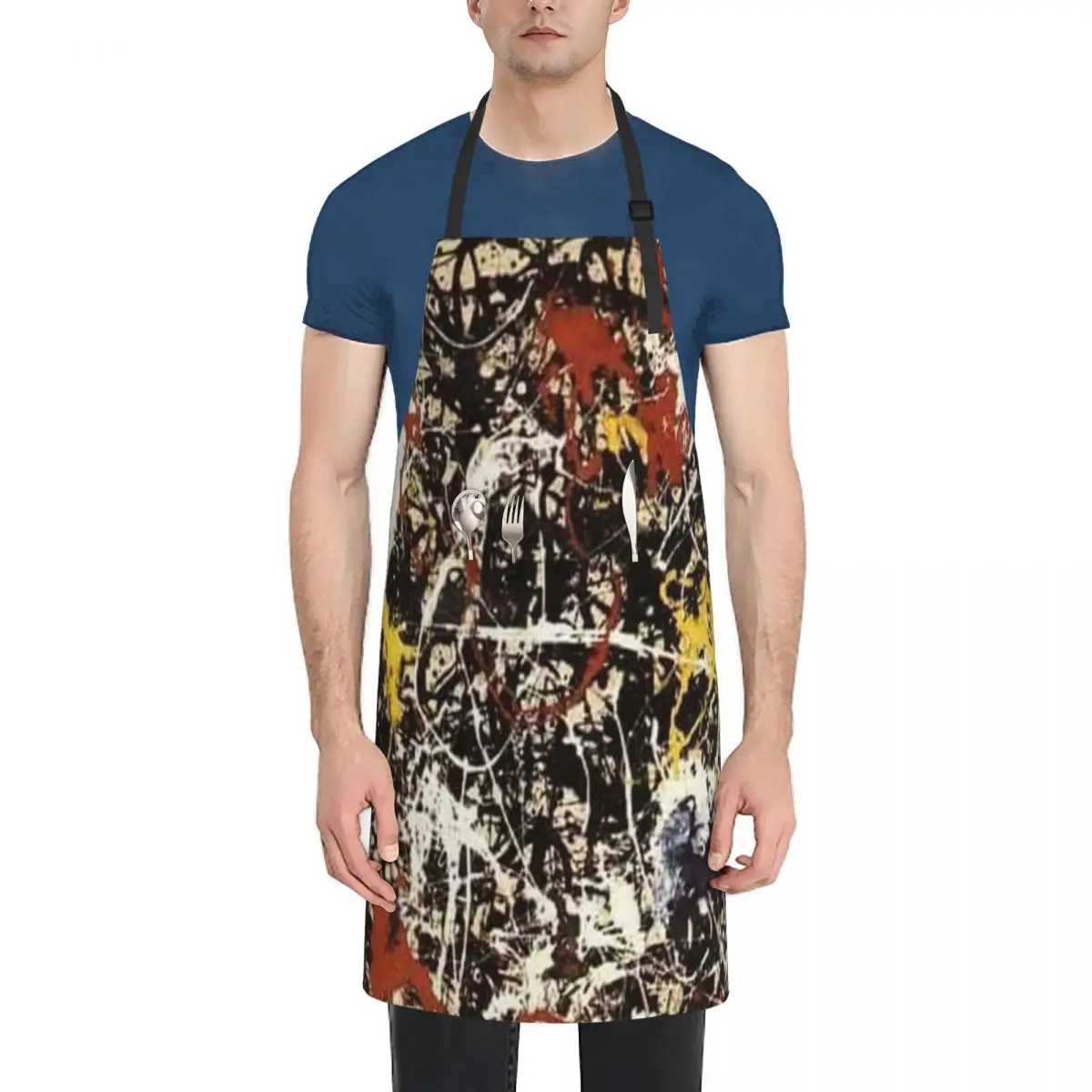 Jackson Pollock art Apron Kitchen Man New year's Apron