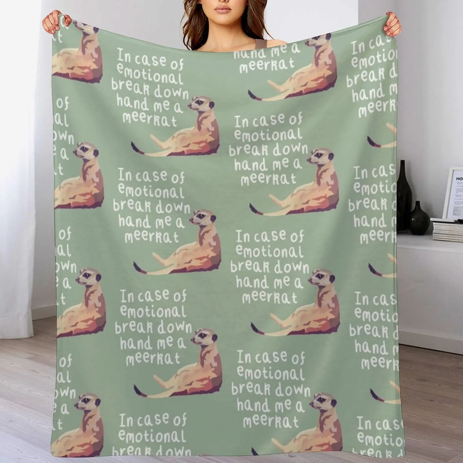 Meerkat Emotional Breakdown Throw Blanket halloween Comforter Blankets