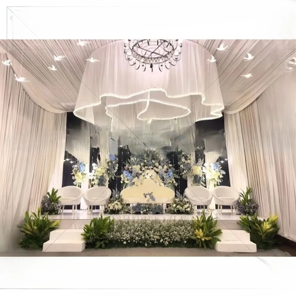 Wedding Party Supplies Events Pvc Unique Design Arch Ripple Backdrop White Wedding Arch Stage Backdrop Wall On Sale