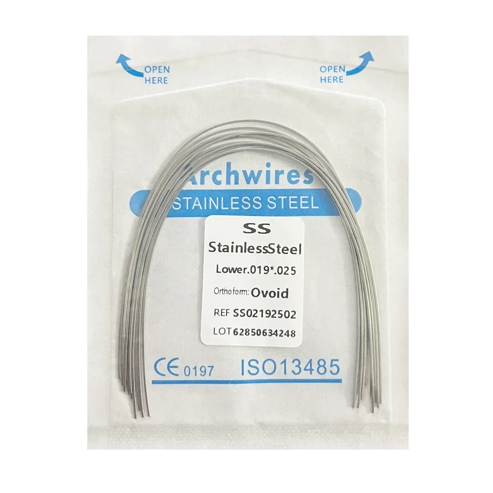 10 pièces/paquet fils d\'arc dentaire orthodontique Super élastique NITI rond Rectangle arc inférieur/supérieur 012/014/016/018/020/16x16/16x22