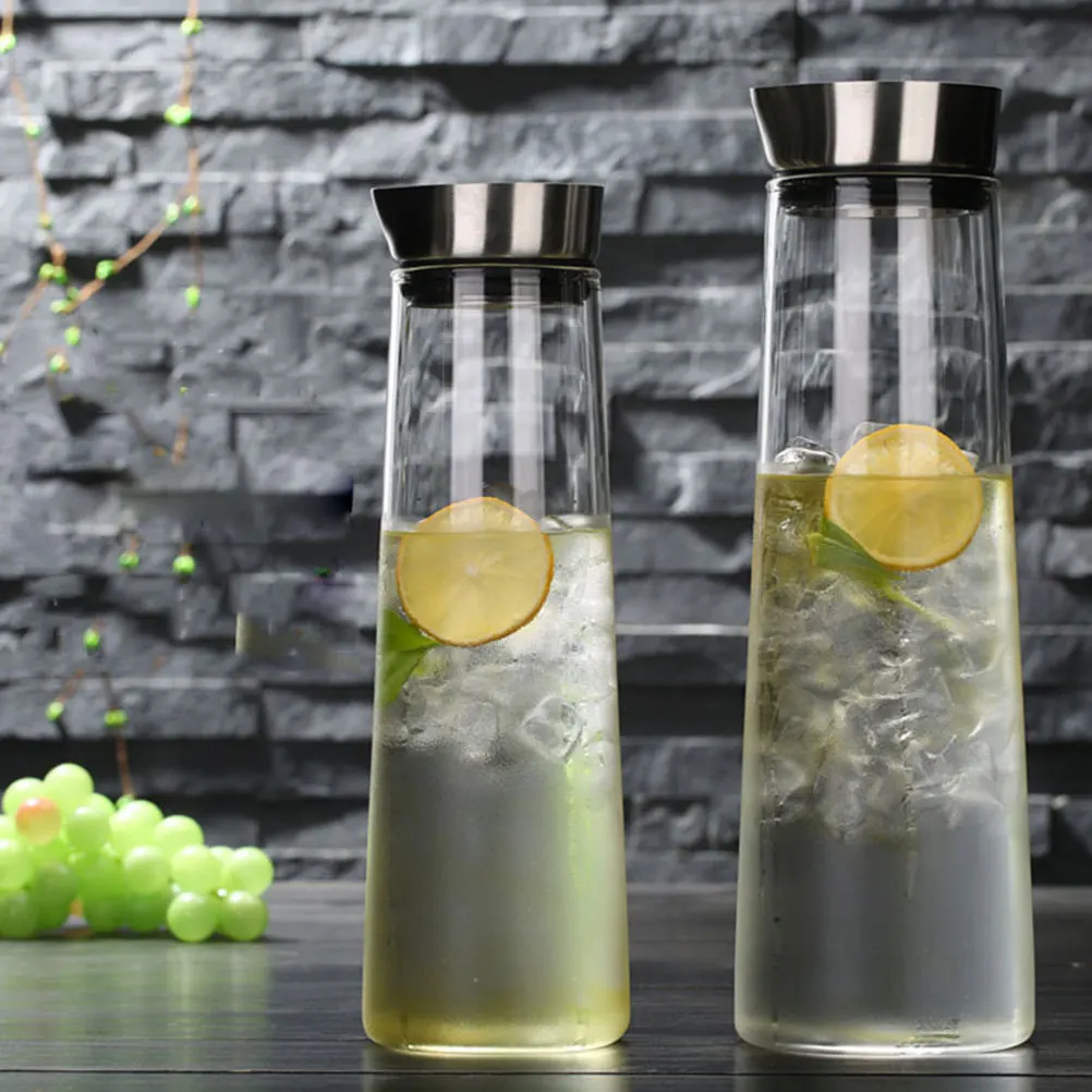 

Герметичный прозрачный кувшин для воды из боросиликатного стекла, большой вместительный кувшин для холодной воды, идеально подходит для домашнего офиса, напитков