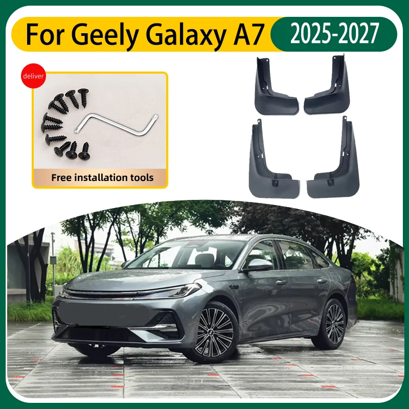 

4 шт. автомобильные брызговики для Geely Galaxy A7, аксессуары 2025 2026 2027, автоматические брызговики, передние и задние крылья, комплекты кузова автомобиля