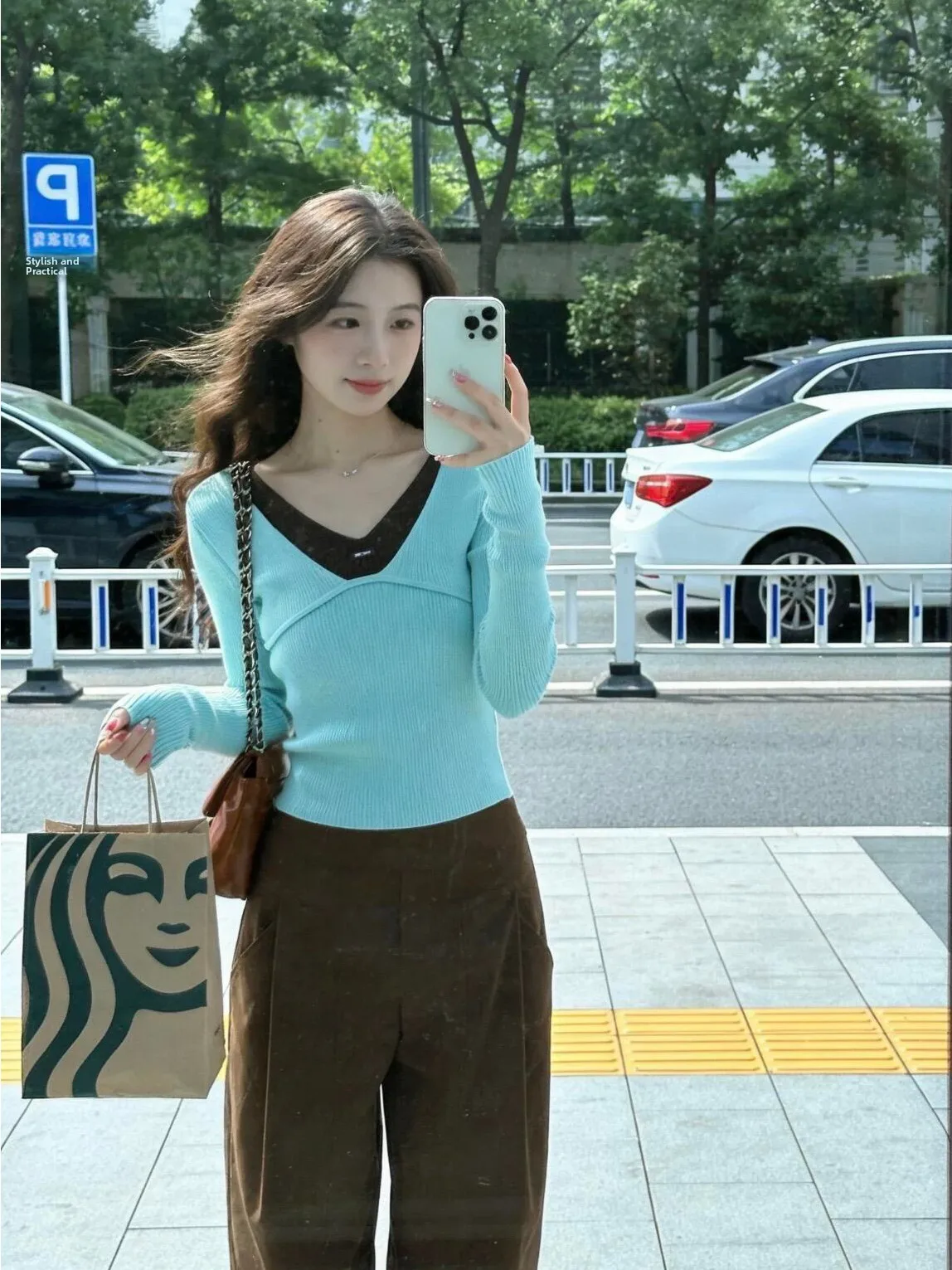 

Весенний корейский вязаный свитер мятного цвета с V-образным вырезом, женский, приталенный, с длинными рукавами, модный, с эффектом утяжки на талии