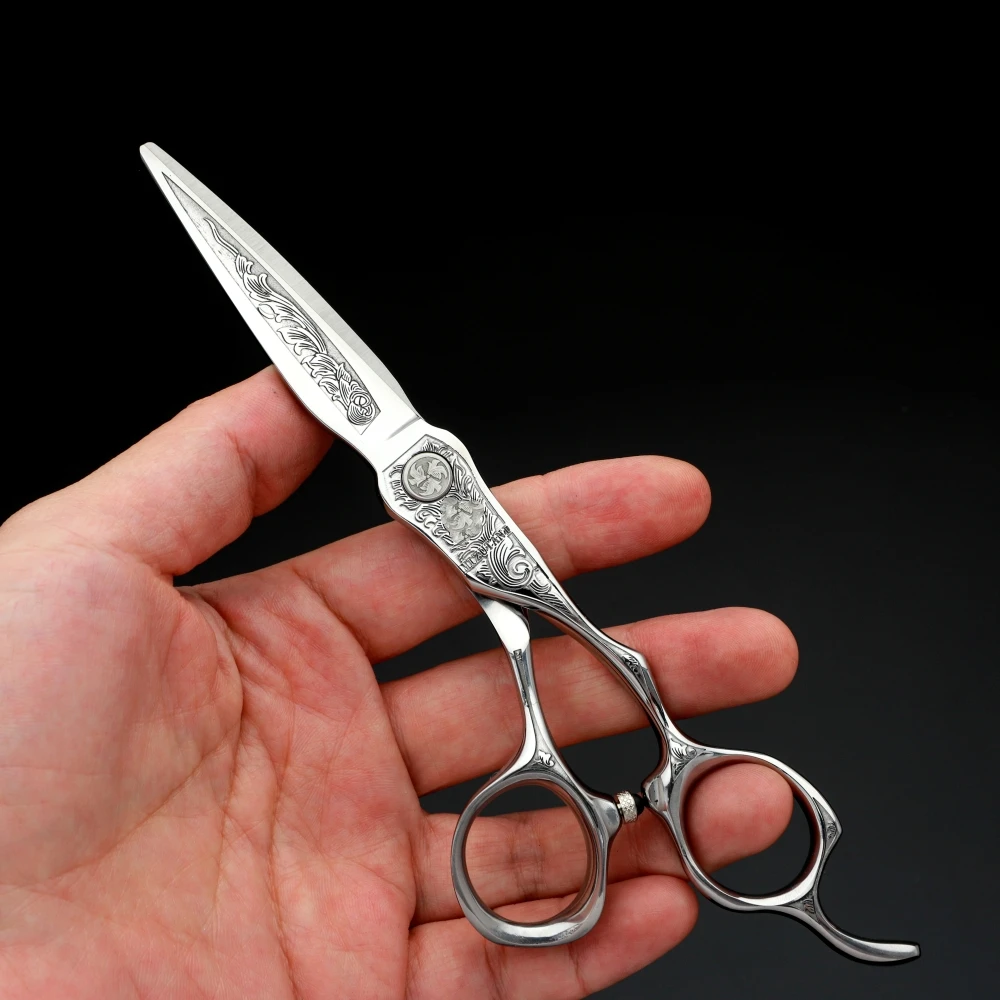 Professional Barber Scissors VG10 Steel 6.2 Inch 3D Carved Handle High-End Salon Hairdressing Sharp And Durable Cutting Tools