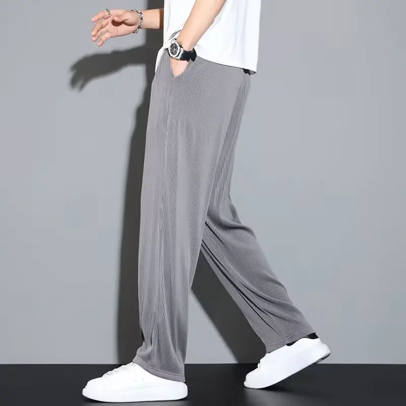

Ice Silk Men's Summer New Sle Qui Dry Breathable Thin Loose Outdoor Sports Pants Straight Leg Casual Trousers