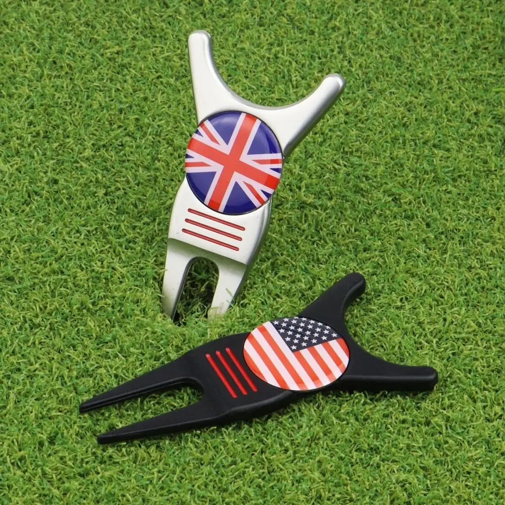 Pitch Golf Green Fork Zinc Alloy Dropship Pitch Groove Cleaner Magnetic Golf Marker Golf Divot Tool Golf Pitchforks