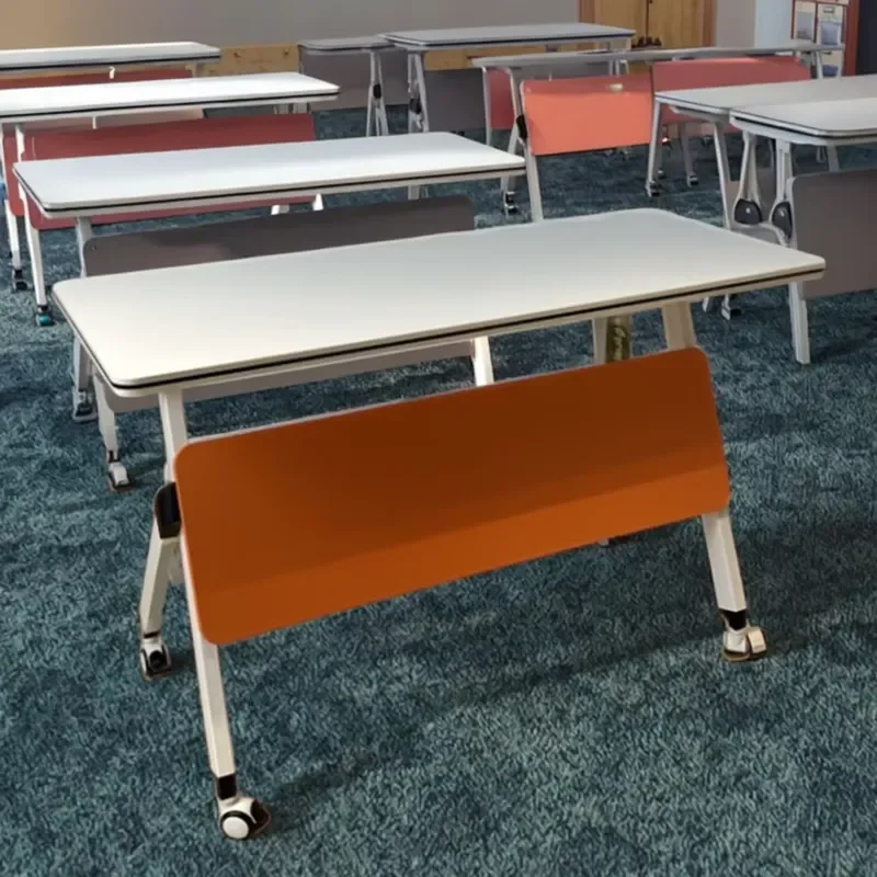 Modern Folding Conference Table for Office Training Room Student Desk Space Saving Furniture for School Meeting Area Compact